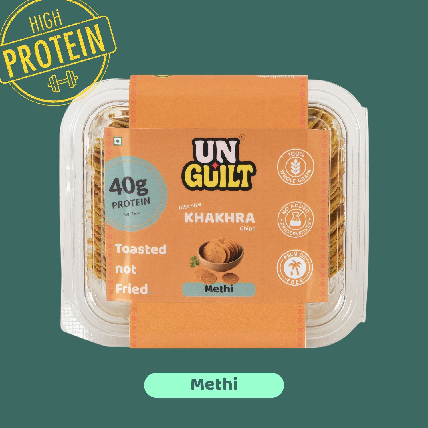 Methi Khakhra Mini Chips (180g) – 40g Protein – NOT Fried