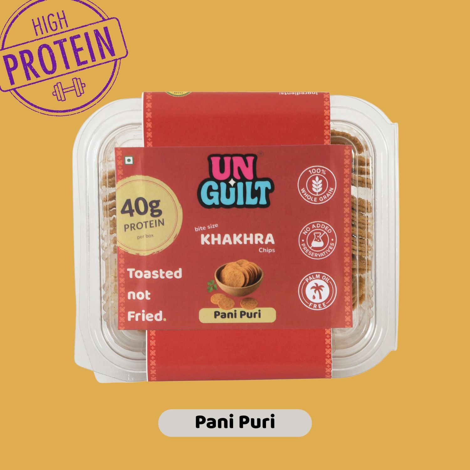 Pani Puri Khakhra Mini Chips (180g) – 40g Protein – NOT Fried