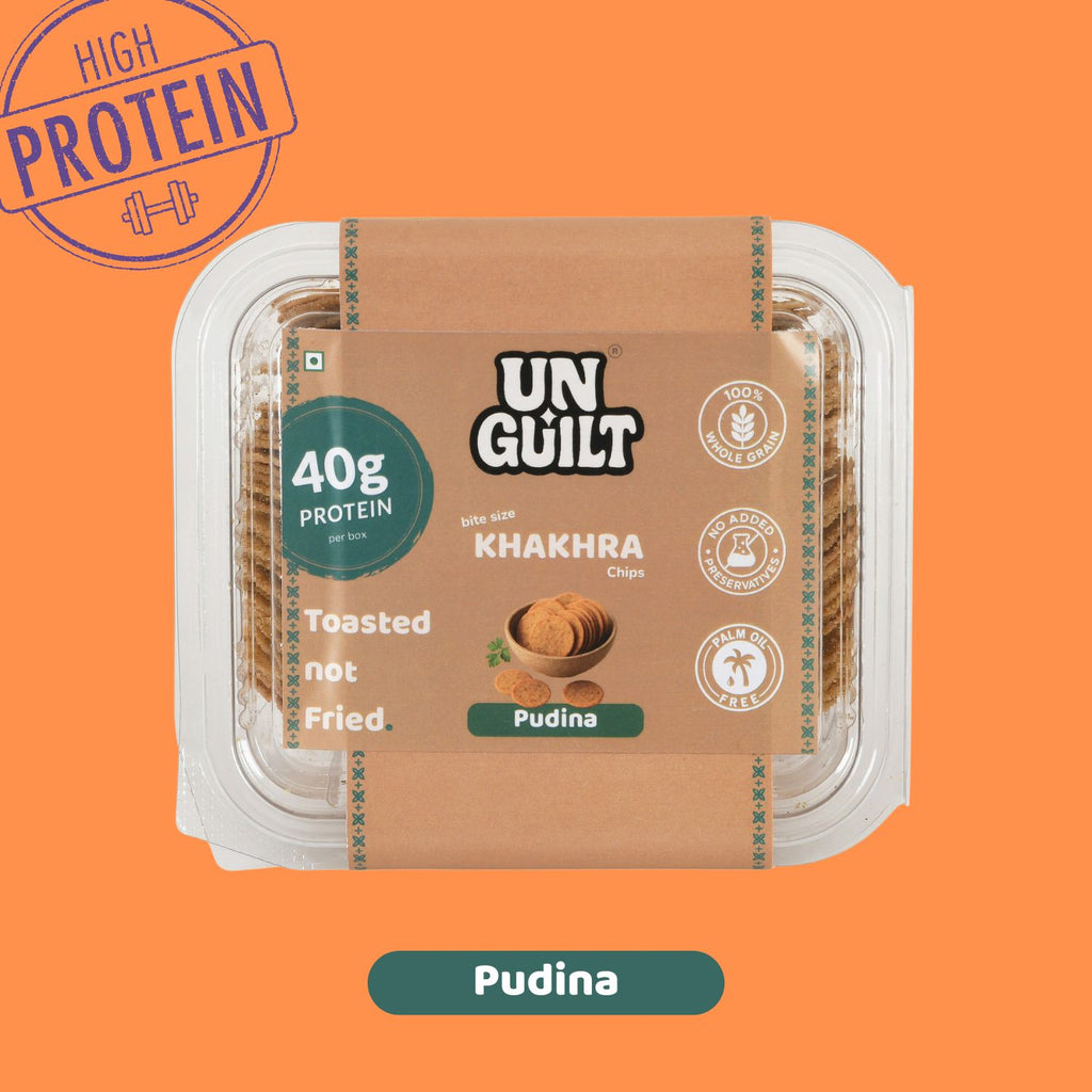 Pudina Khakhra Mini Chips (180g) – 40g Protein – NOT Fried