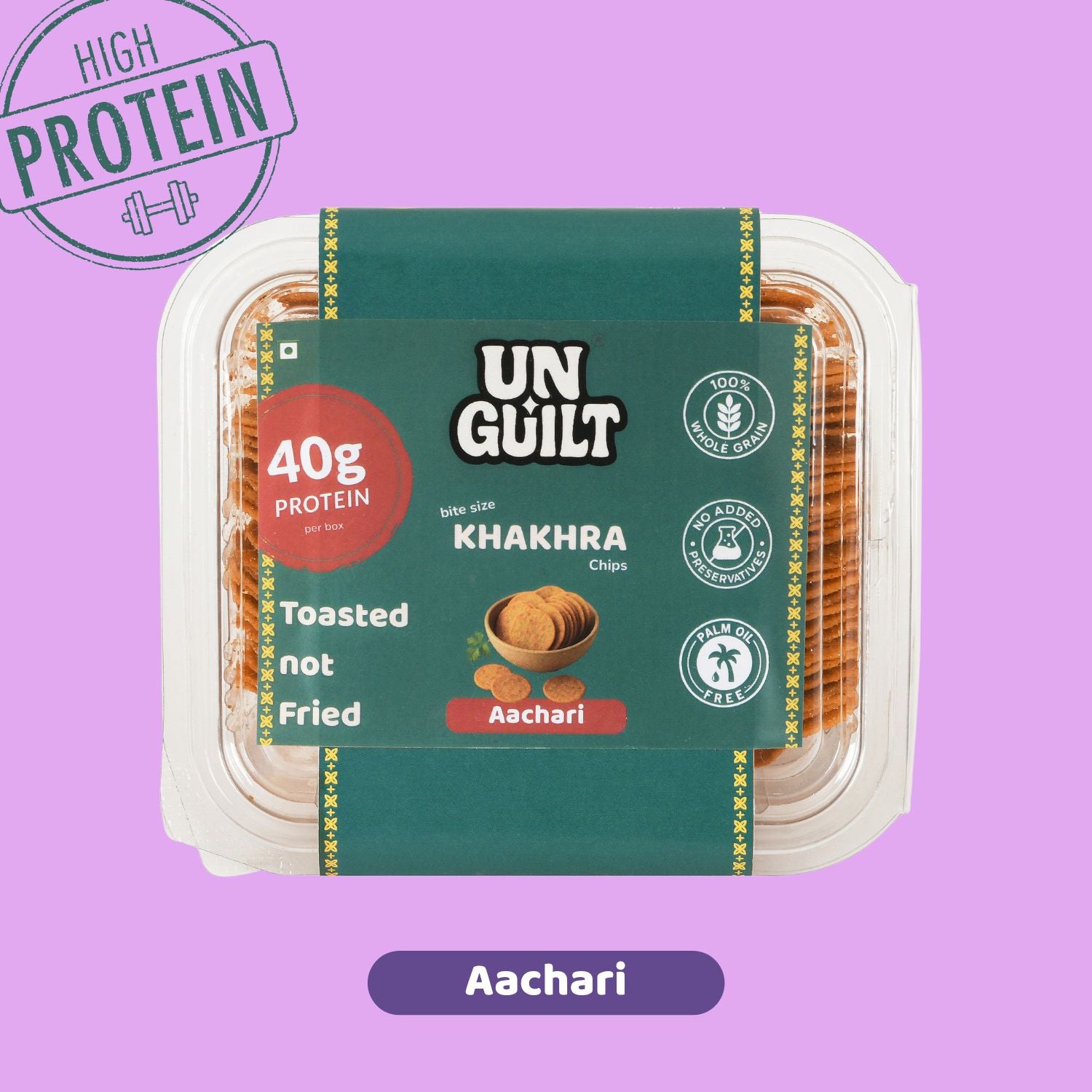 Aachari Khakhra Mini Chips (180g) – 40g Protein – NOT Fried