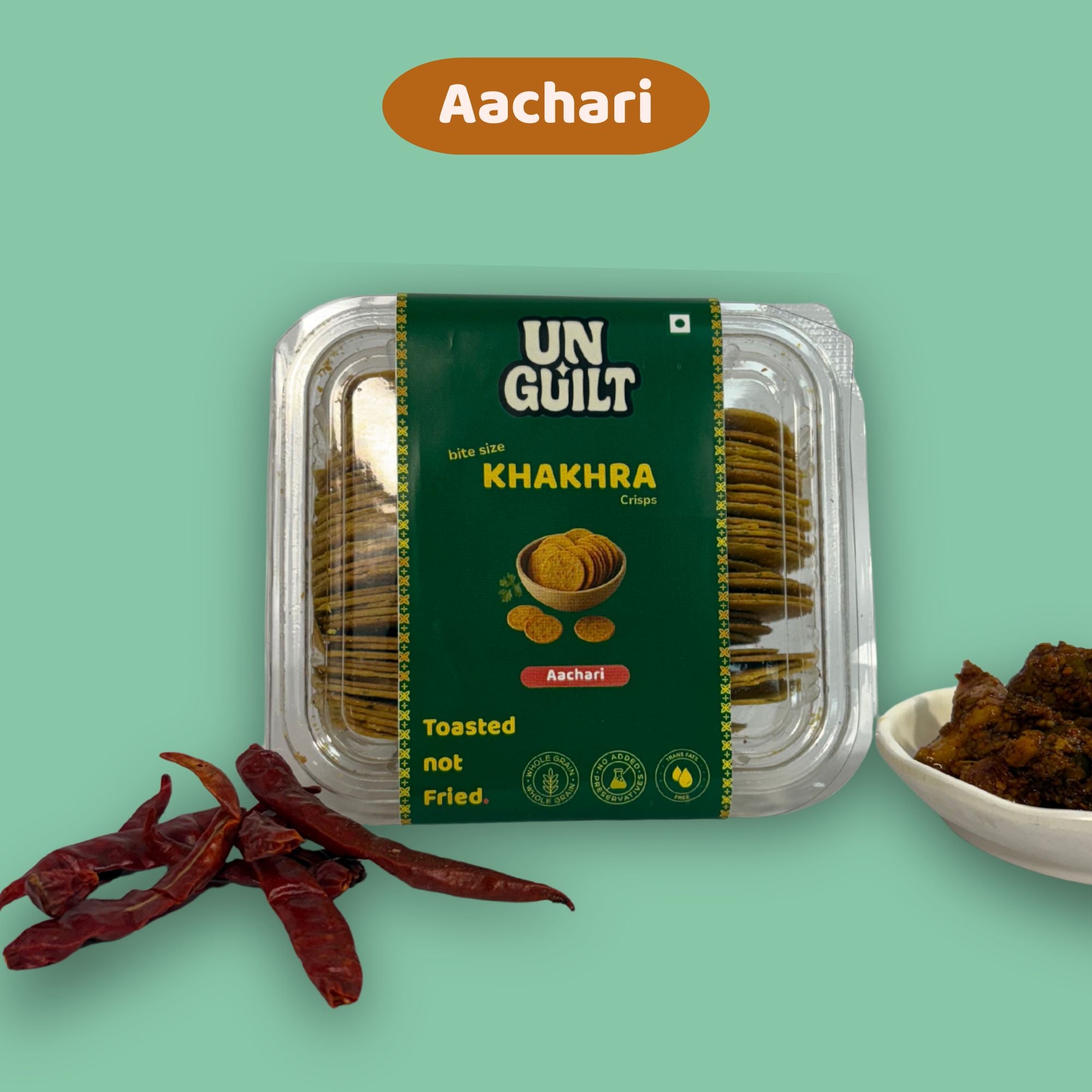 Aachari, Khakhra Mini Chips Box (200g) - NOT Fried - Unguilt