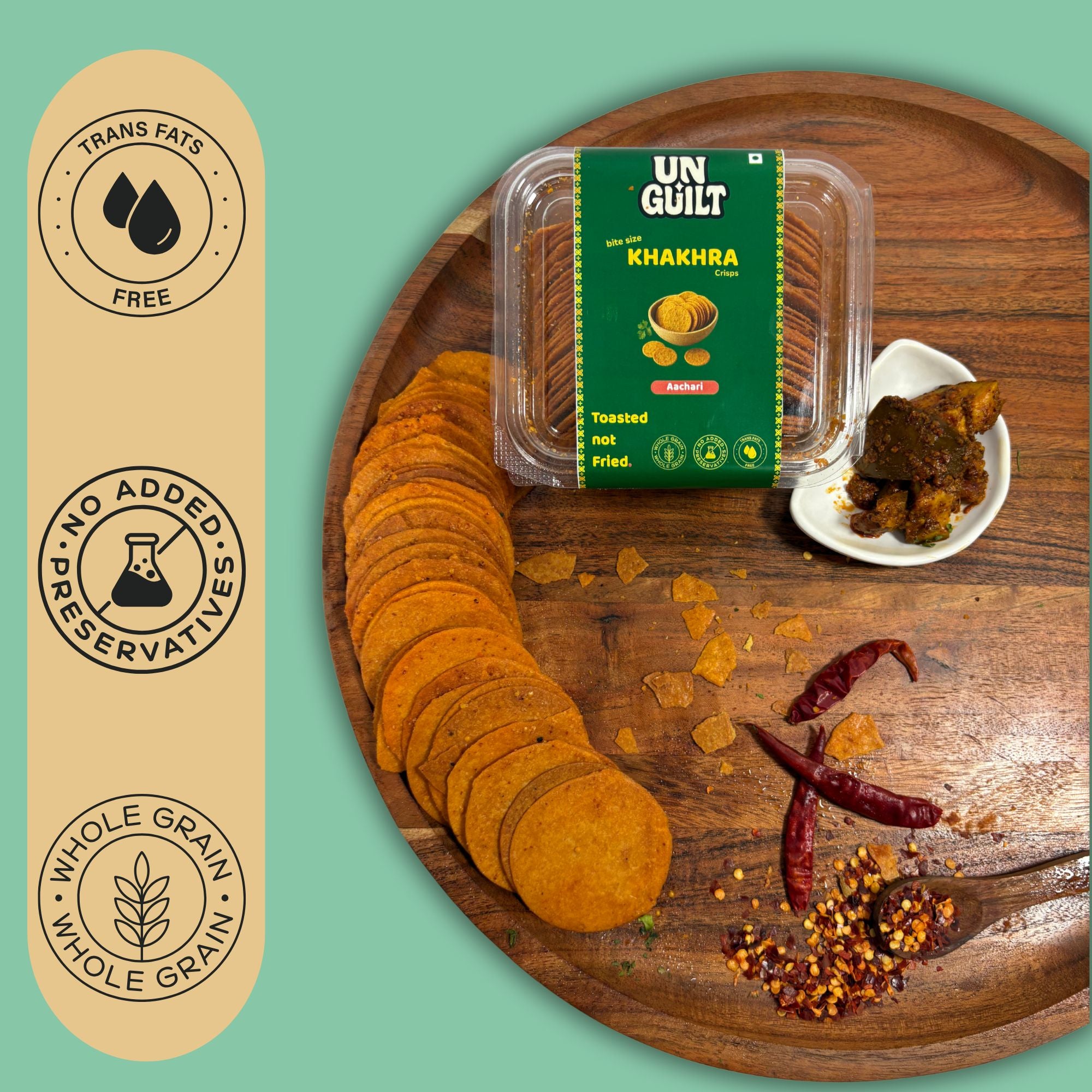 Aachari, Khakhra Mini Chips Box (200g) - NOT Fried - Unguilt