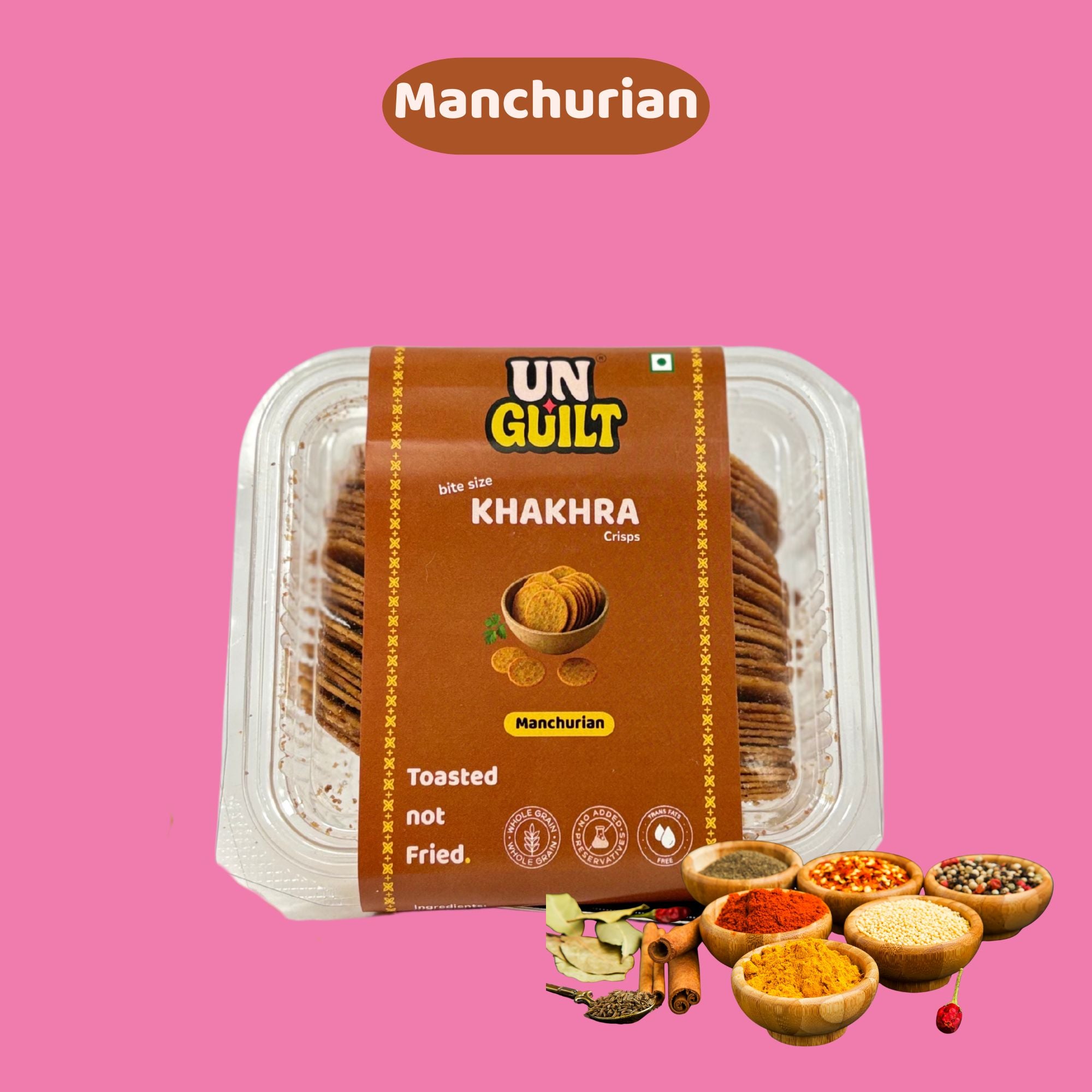 Manchurian, Khakhra Mini Chips Box (200g) - NOT Fried - Unguilt