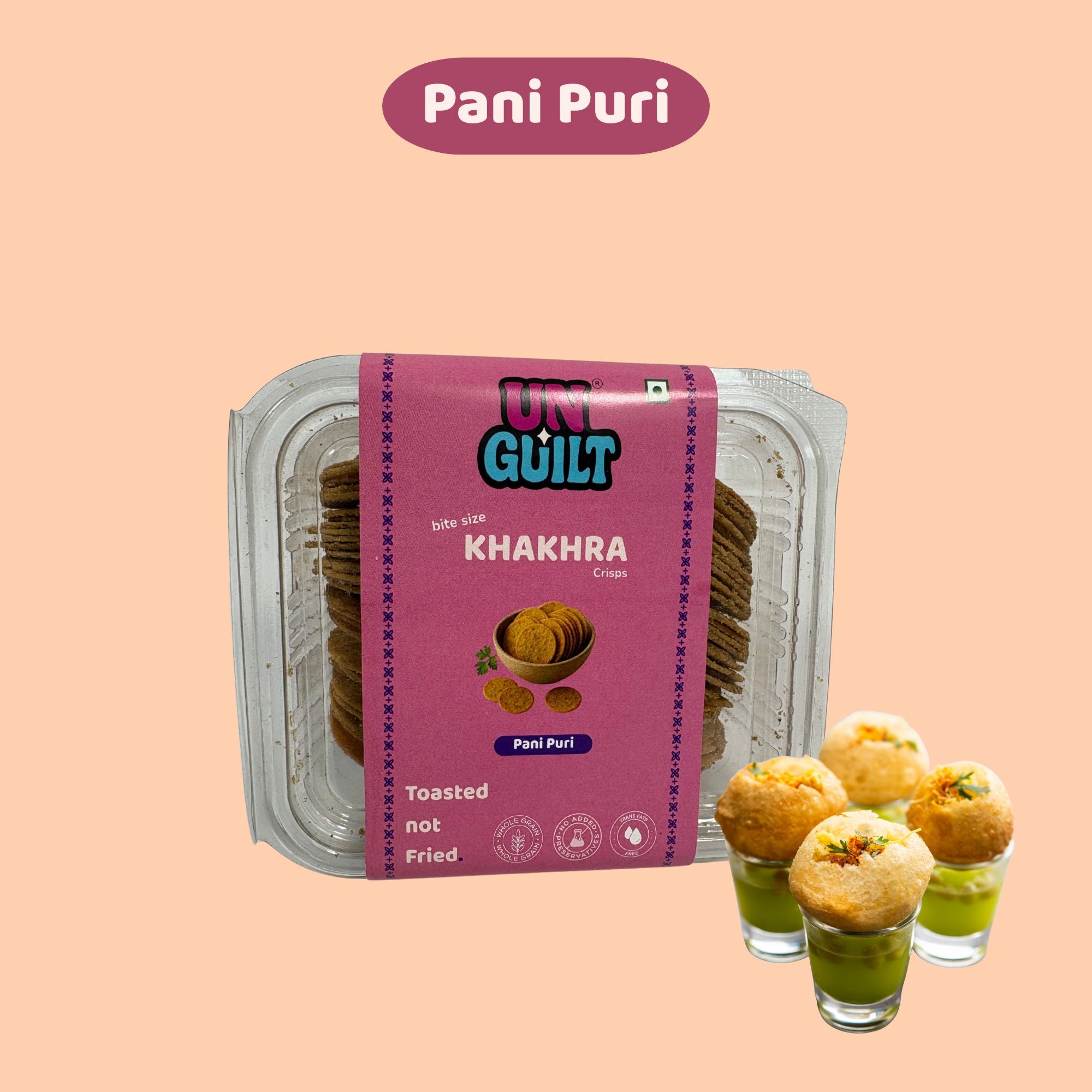 Pani Puri, Khakhra Mini Chips Box (200g) - NOT Fried - Unguilt