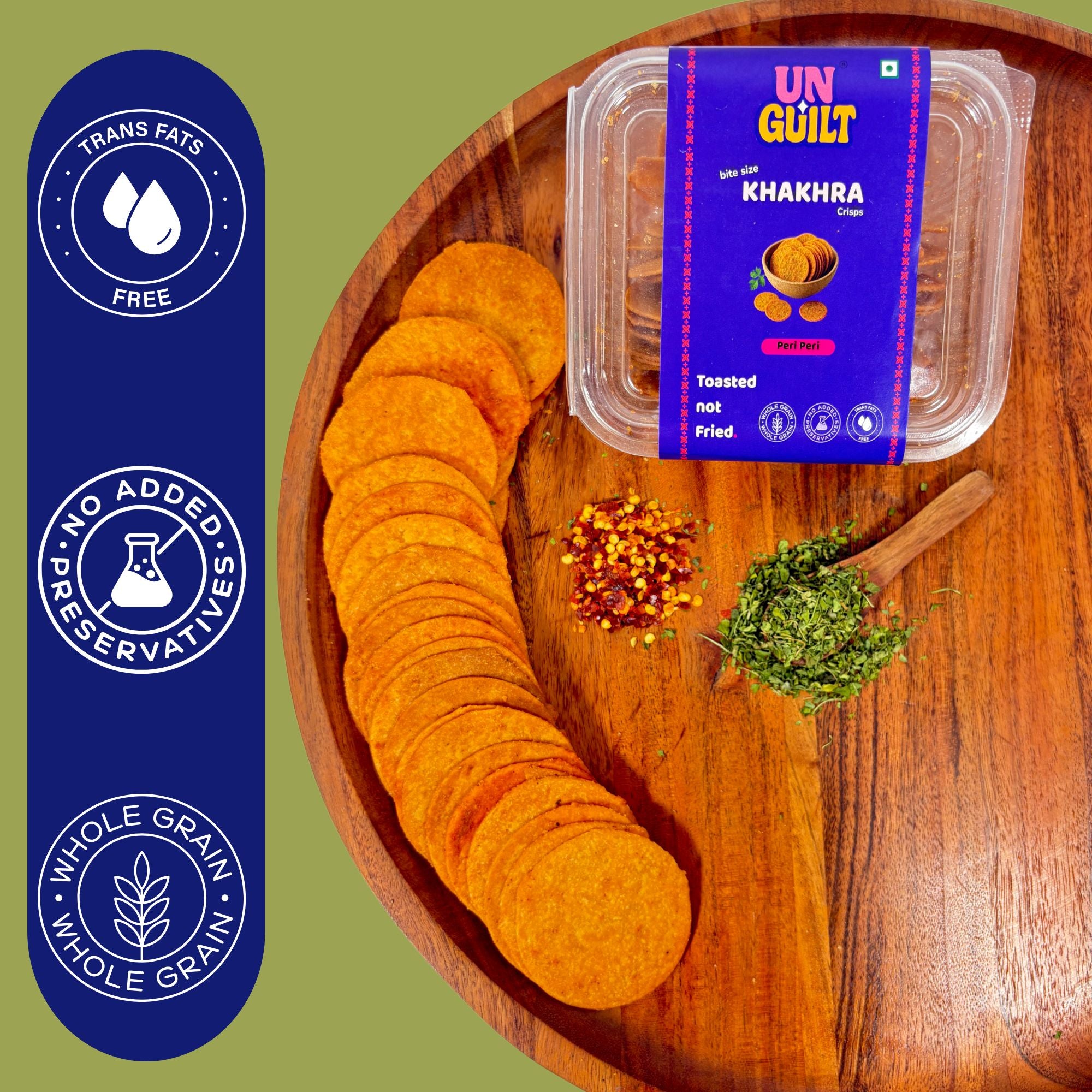 Peri Peri, Khakhra Mini Chips Box (200g) - NOT Fried - Unguilt