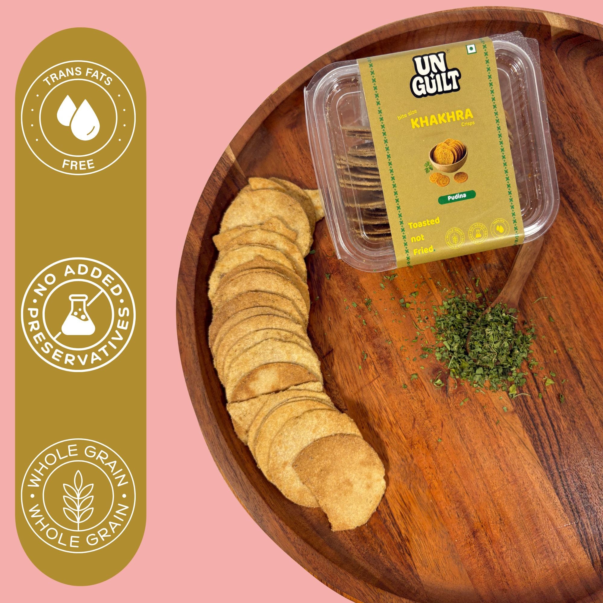 Pudina, Khakhra Mini Chips Box (200g) - NOT Fried - Unguilt