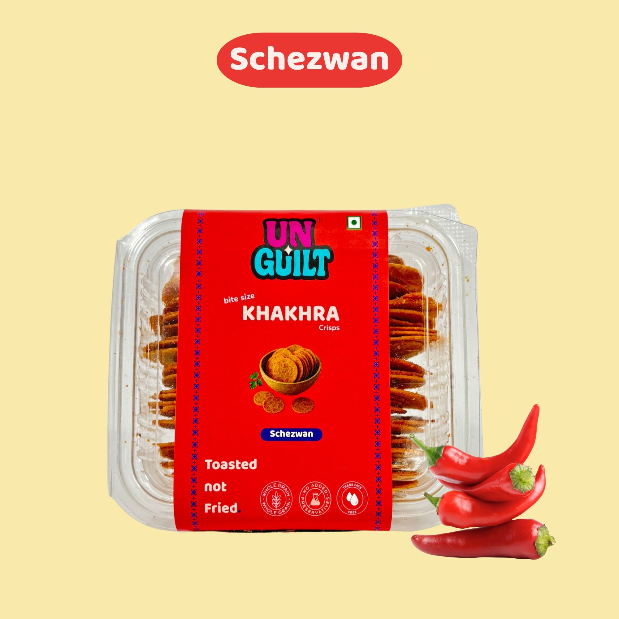 Schezwan, Khakhra Mini Chips Box (200g) - NOT Fried - Unguilt