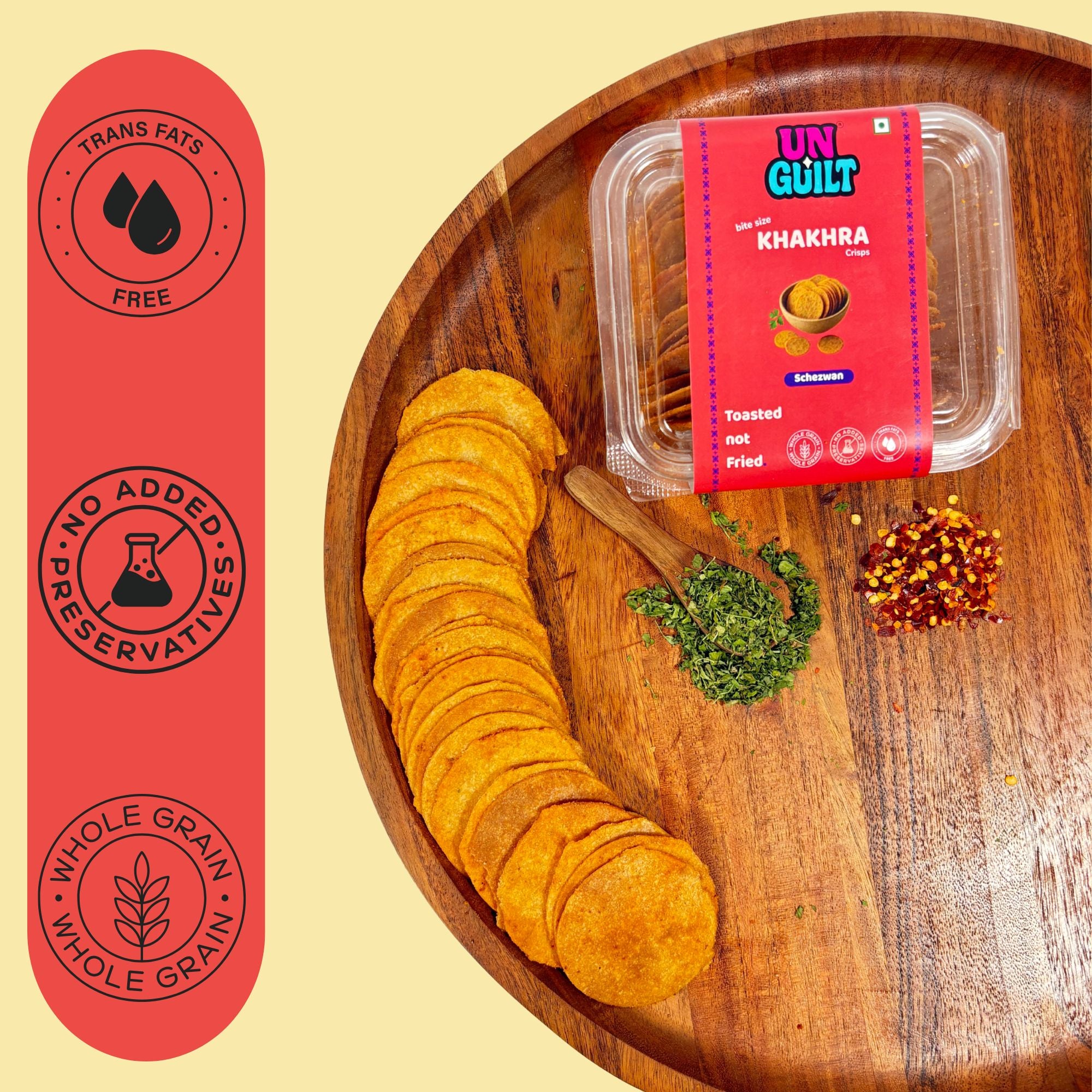 Schezwan, Khakhra Mini Chips Box (200g) - NOT Fried - Unguilt